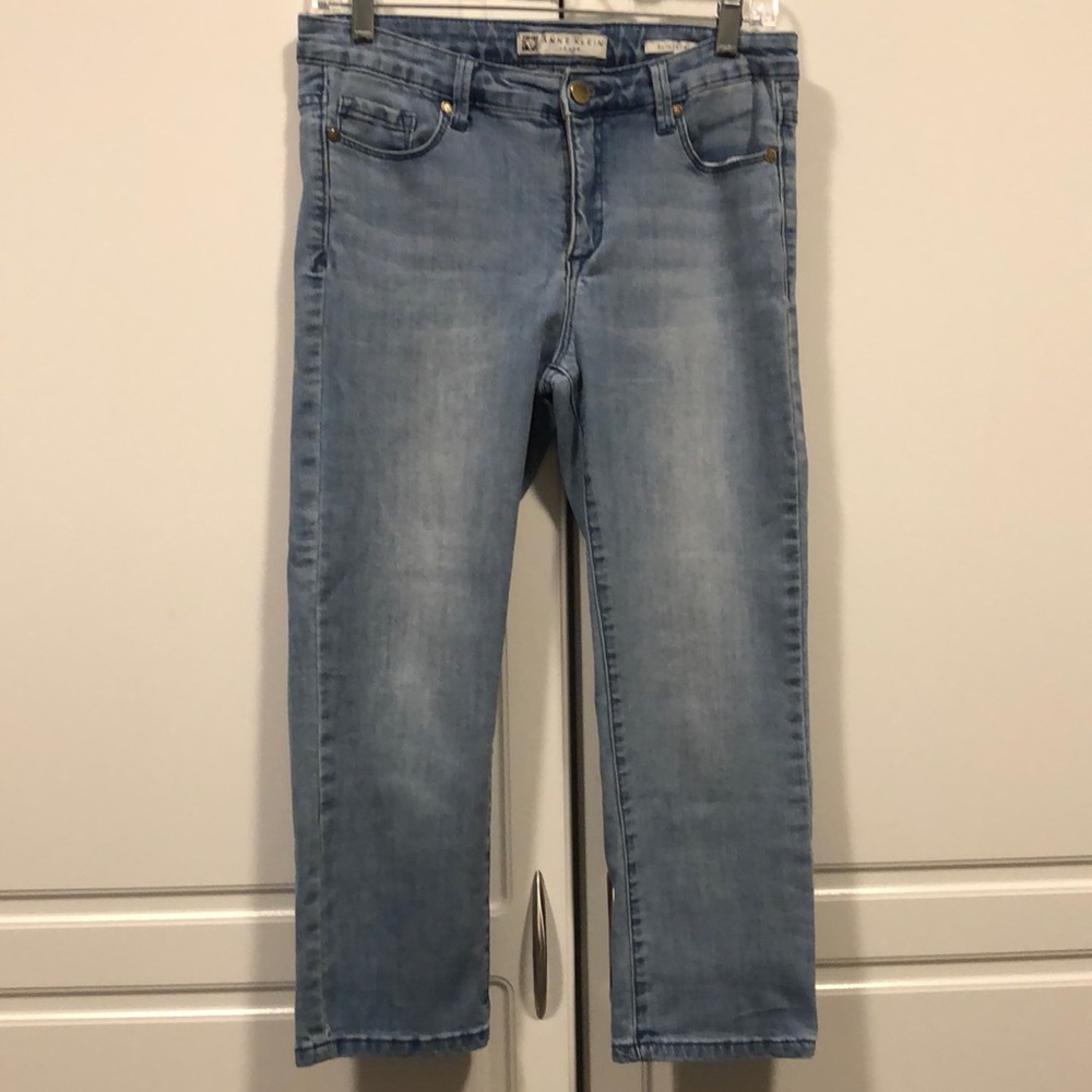 Anne Klein jeans Women's 4 slim capri missy denim blue jean EUC